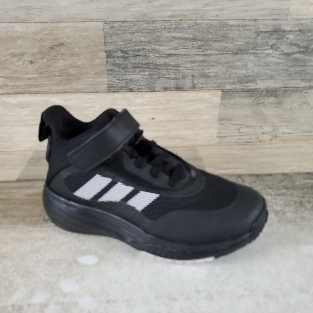 Adidas Own The Game 3 Kids Basketball Shoe Sz 12K Black Lace Up with Hook & Loop